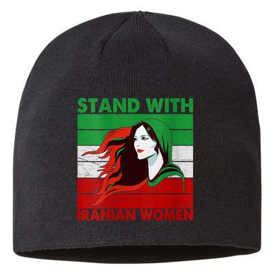 Stand With Iranian Women Iran Flag Retro Vintage Sustainable Beanie