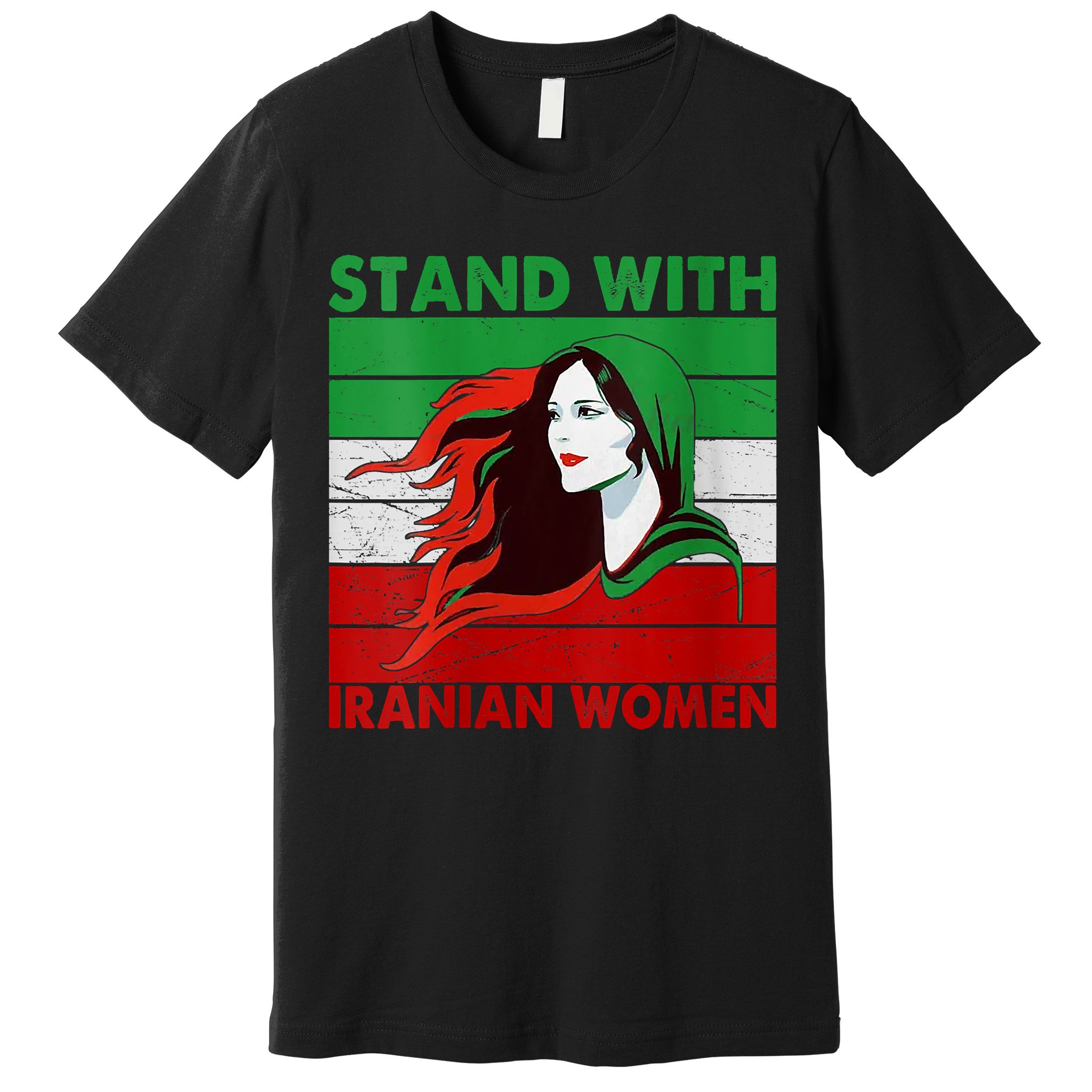Stand With Iranian Women Iran Flag Retro Vintage Premium T-Shirt