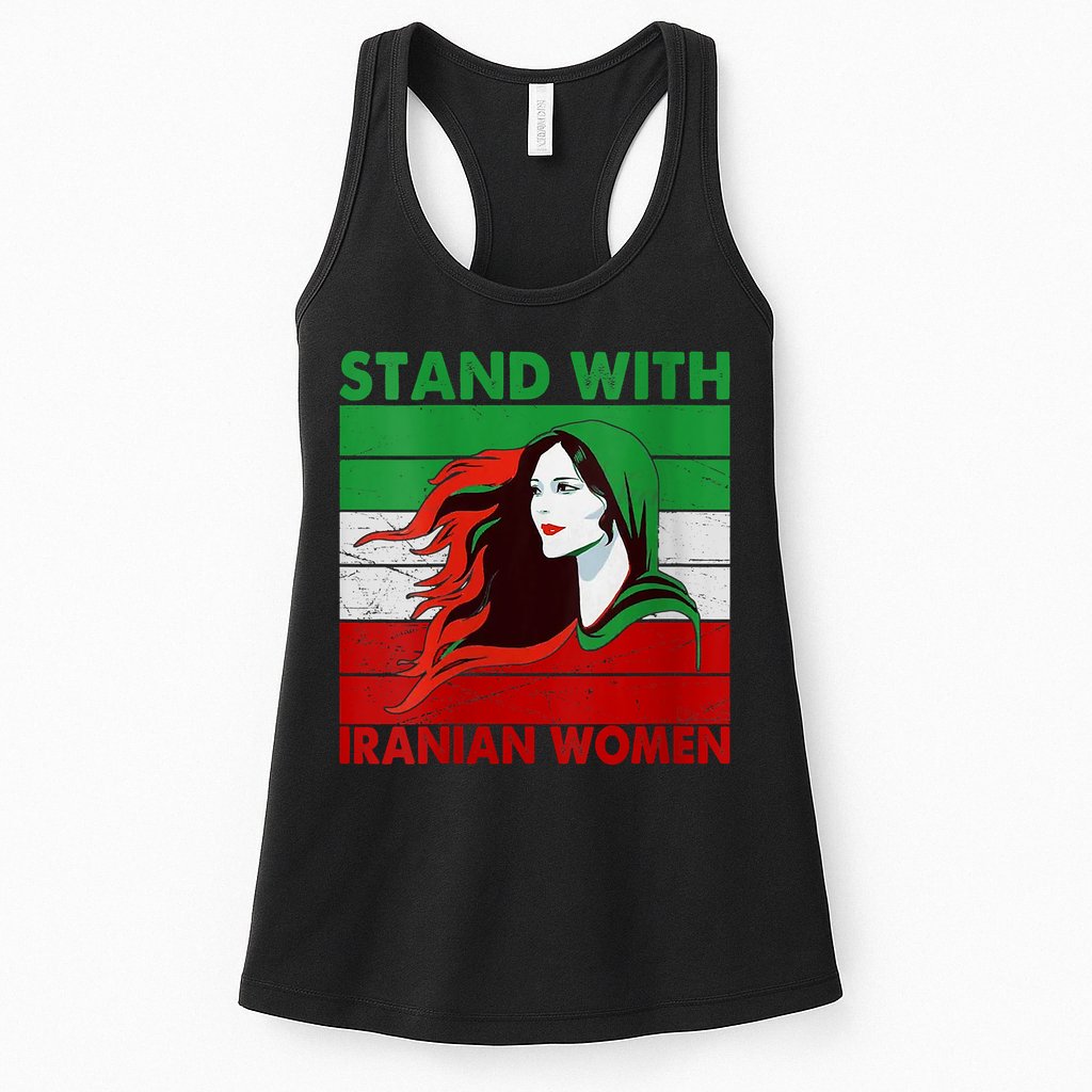 Stand With Iranian Women Iran Flag Retro Vintage Womens Tank Top