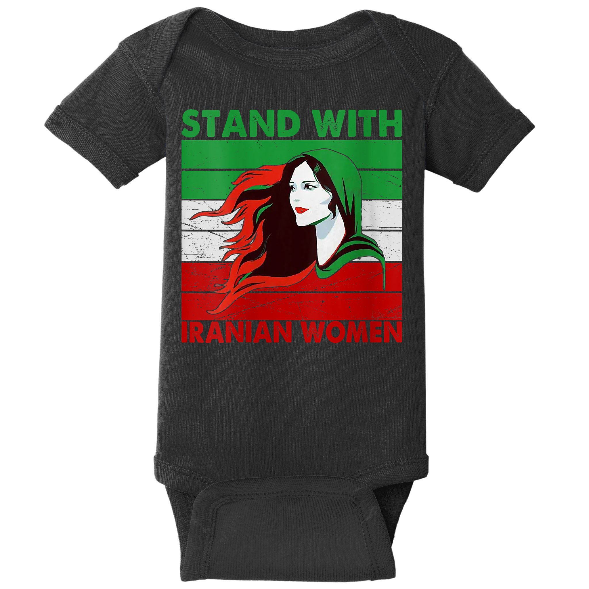 Stand With Iranian Women Iran Flag Retro Vintage Baby Bodysuit