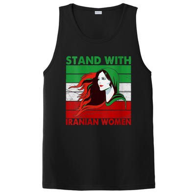 Stand With Iranian Women Iran Flag Retro Vintage PosiCharge Competitor Tank