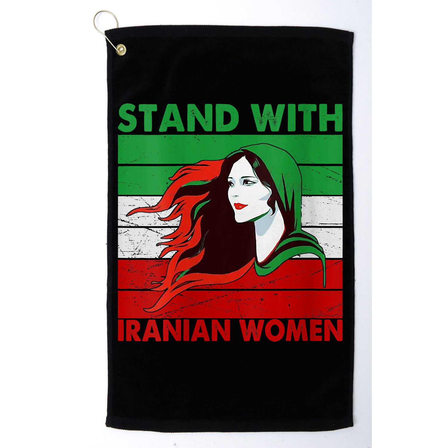 Stand With Iranian Women Iran Flag Retro Vintage Golf Towel