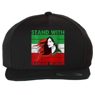 Stand With Iranian Women Iran Flag Retro Vintage Wool Snapback Cap