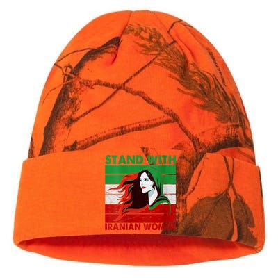 Stand With Iranian Women Iran Flag Retro Vintage Kati Licensed 12" Camo Beanie