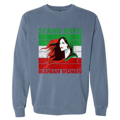 Stand With Iranian Women Iran Flag Retro Vintage Garment-Dyed Sweatshirt