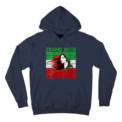 Stand With Iranian Women Iran Flag Retro Vintage Hoodie