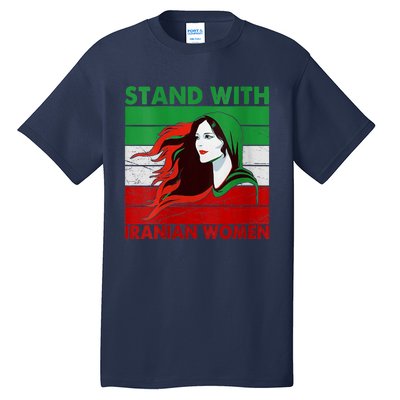 Stand With Iranian Women Iran Flag Retro Vintage Tall T-Shirt