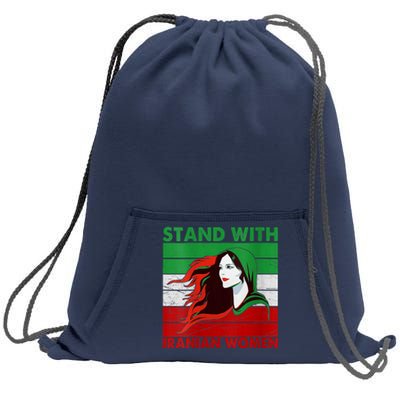 Stand With Iranian Women Iran Flag Retro Vintage Sweatshirt Cinch Pack Bag