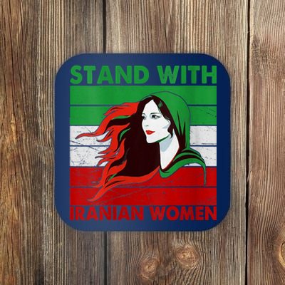 Stand With Iranian Women Iran Flag Retro Vintage Coaster