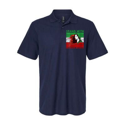 Stand With Iranian Women Iran Flag Retro Vintage Softstyle Adult Sport Polo