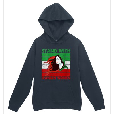 Stand With Iranian Women Iran Flag Retro Vintage Urban Pullover Hoodie