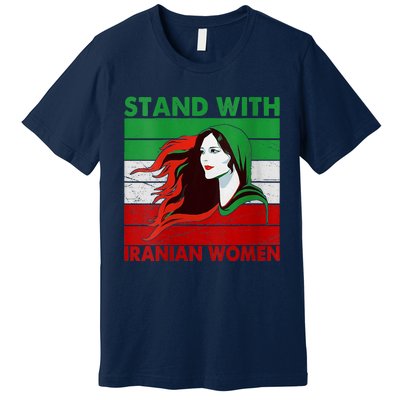 Stand With Iranian Women Iran Flag Retro Vintage Premium T-Shirt