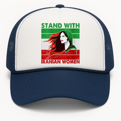 Stand With Iranian Women Iran Flag Retro Vintage Trucker Hat