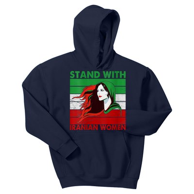 Stand With Iranian Women Iran Flag Retro Vintage Kids Hoodie