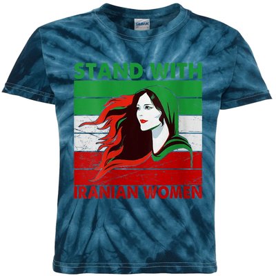 Stand With Iranian Women Iran Flag Retro Vintage Kids Tie-Dye T-Shirt