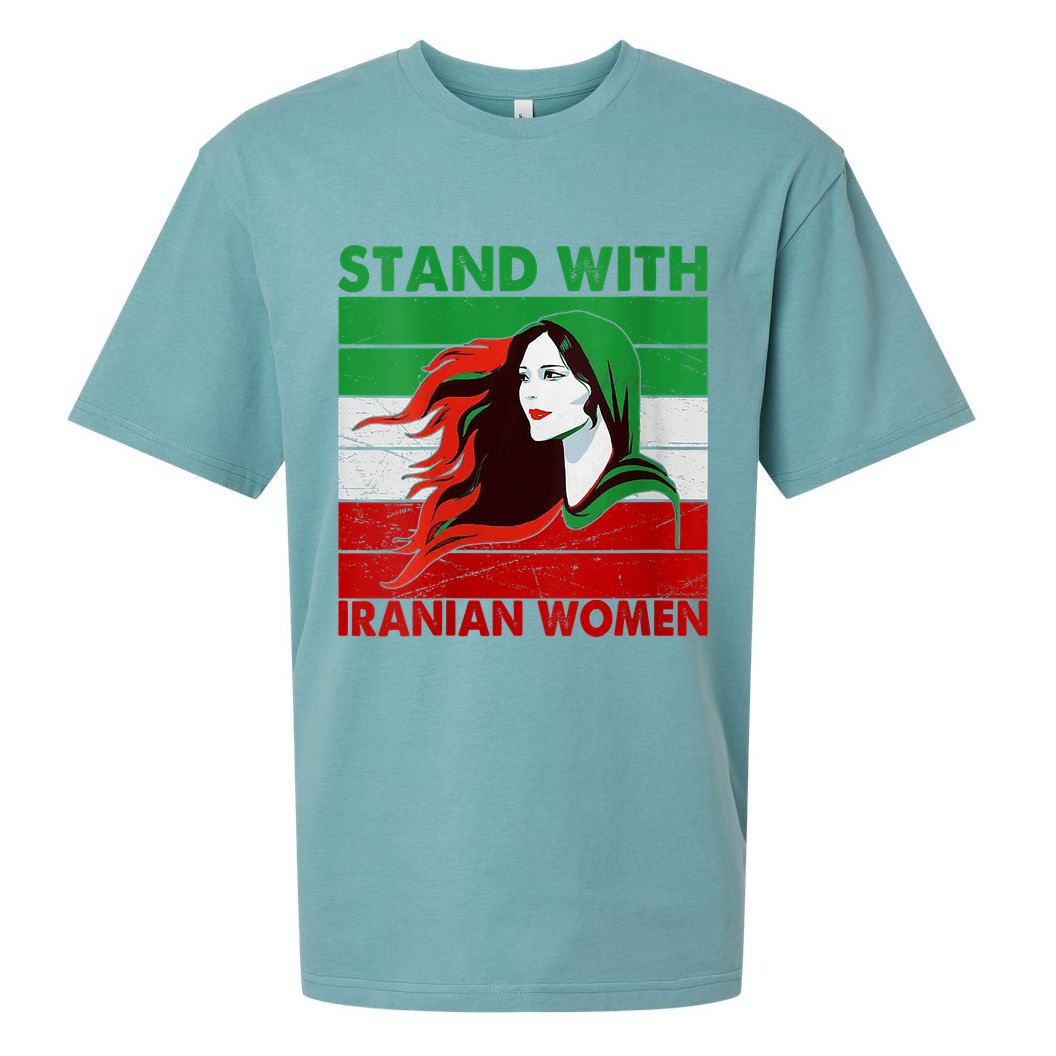 Stand With Iranian Women Iran Flag Retro Vintage Sueded Cloud Jersey T-Shirt
