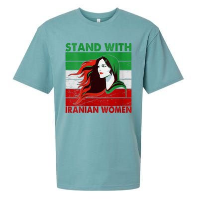 Stand With Iranian Women Iran Flag Retro Vintage Sueded Cloud Jersey T-Shirt