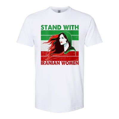 Stand With Iranian Women Iran Flag Retro Vintage Softstyle CVC T-Shirt