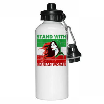 Stand With Iranian Women Iran Flag Retro Vintage Aluminum Water Bottle