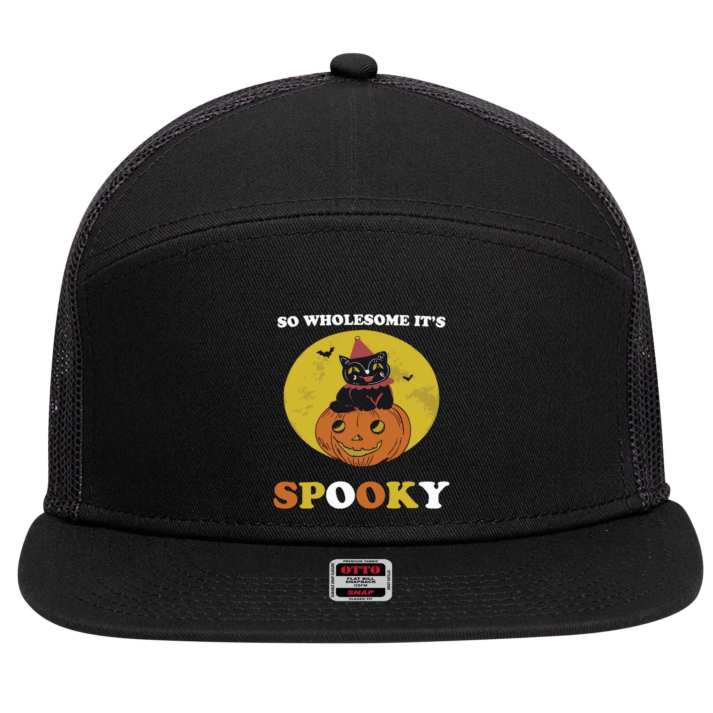 So Wholesome Its Spooky 7 Panel Mesh Trucker Snapback Hat