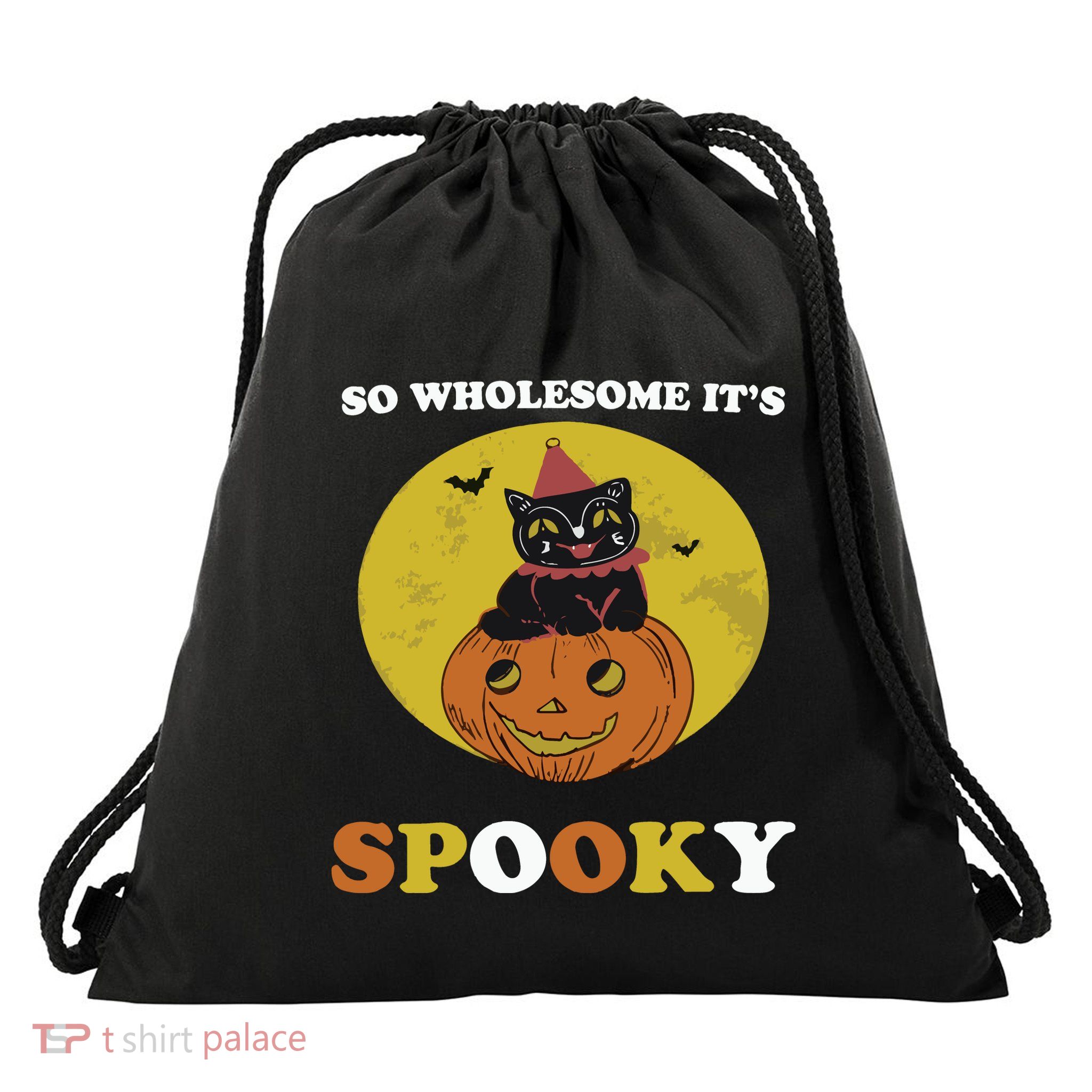 So Wholesome Its Spooky Drawstring Bag