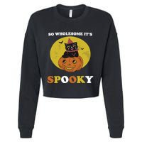 So Wholesome Its Spooky Cropped Pullover Crew