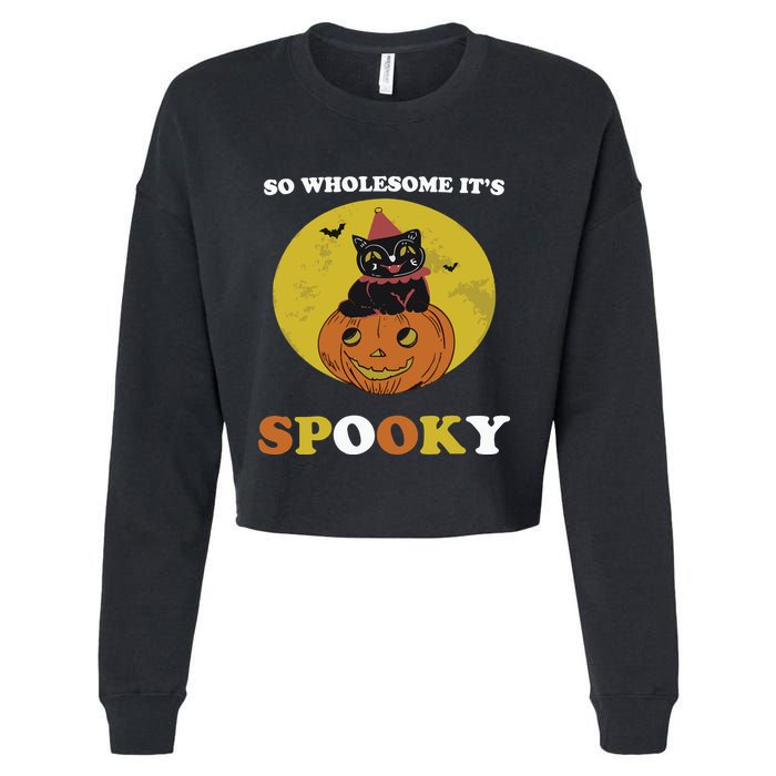 So Wholesome Its Spooky Cropped Pullover Crew