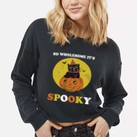 So Wholesome Its Spooky Cropped Pullover Crew