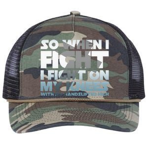 So When I Fight I Fight On My Knees Religious Christian Retro Rope Trucker Hat Cap