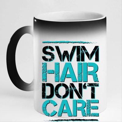 Swim Hair Don't Care 11oz Black Color Changing Mug