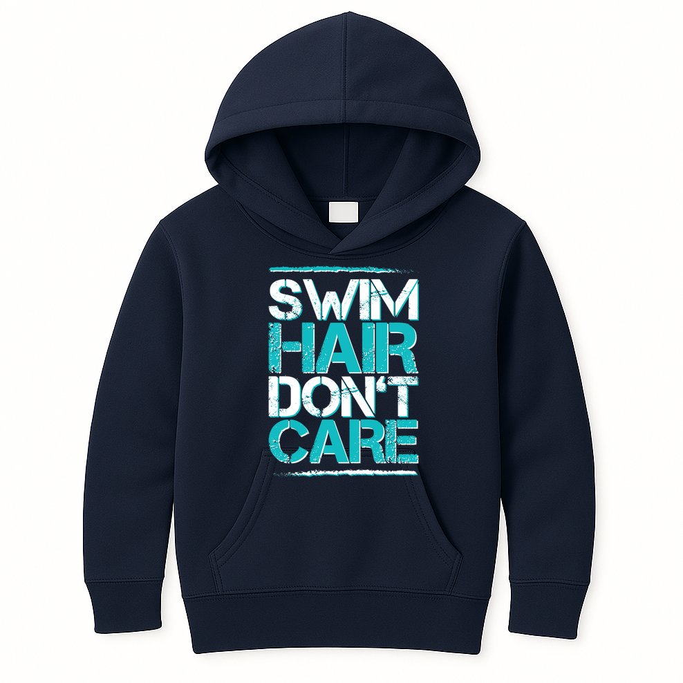 Swim Hair Don't Care Kids Hoodie