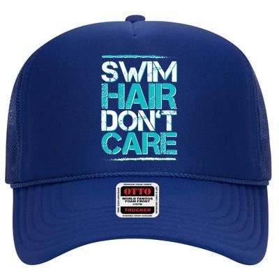 Swim Hair Don't Care High Crown Mesh Back Trucker Hat