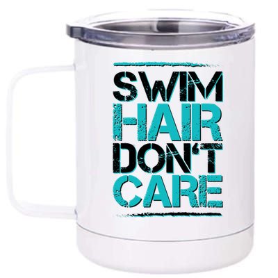 Swim Hair Don't Care 12 oz Stainless Steel Tumbler Cup