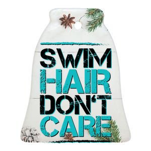 Swim Hair Don't Care Ceramic Bell Ornament