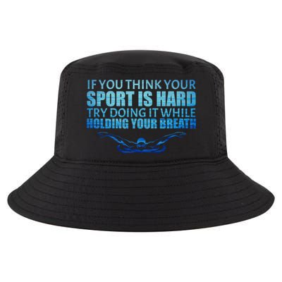 Swimming Is Hard Cool Comfort Performance Bucket Hat