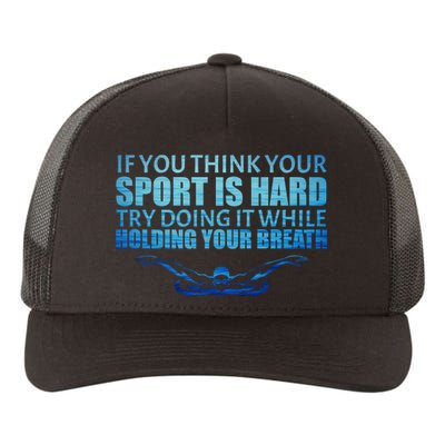 Swimming Is Hard Yupoong Adult 5-Panel Trucker Hat