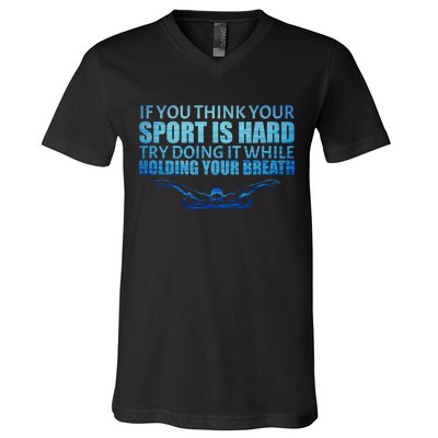 Swimming Is Hard V-Neck T-Shirt