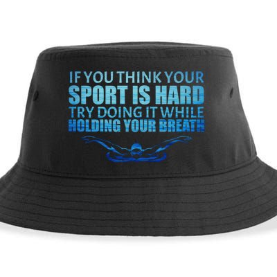 Swimming Is Hard Sustainable Bucket Hat