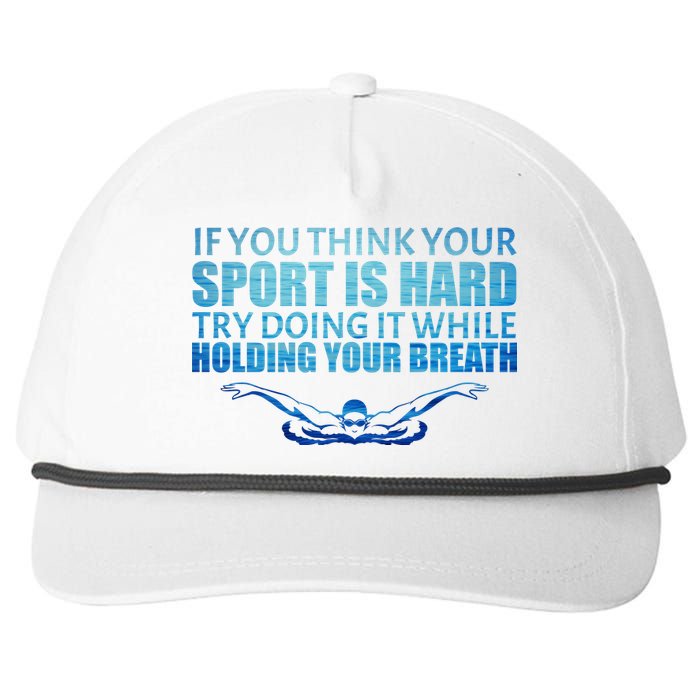 Swimming Is Hard Snapback Five-Panel Rope Hat