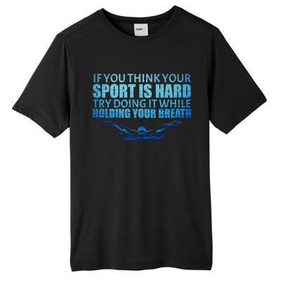 Swimming Is Hard Tall Fusion ChromaSoft Performance T-Shirt