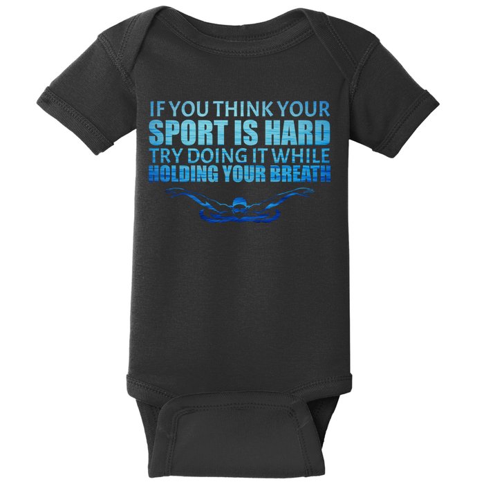 Swimming Is Hard Baby Bodysuit
