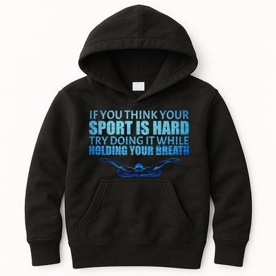 Swimming Is Hard Kids Hoodie