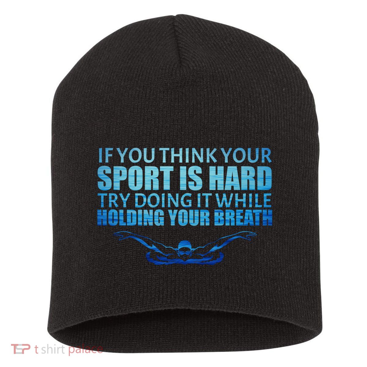 Swimming Is Hard Short Acrylic Beanie