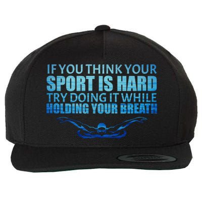 Swimming Is Hard Wool Snapback Cap