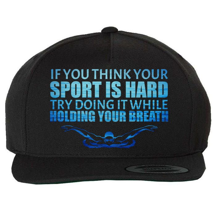 Swimming Is Hard Wool Snapback Cap