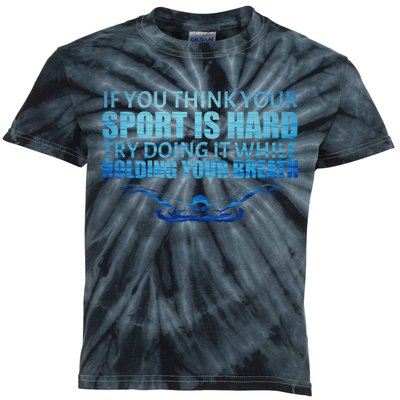 Swimming Is Hard Kids Tie-Dye T-Shirt