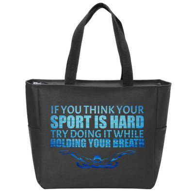 Swimming Is Hard Zip Tote Bag