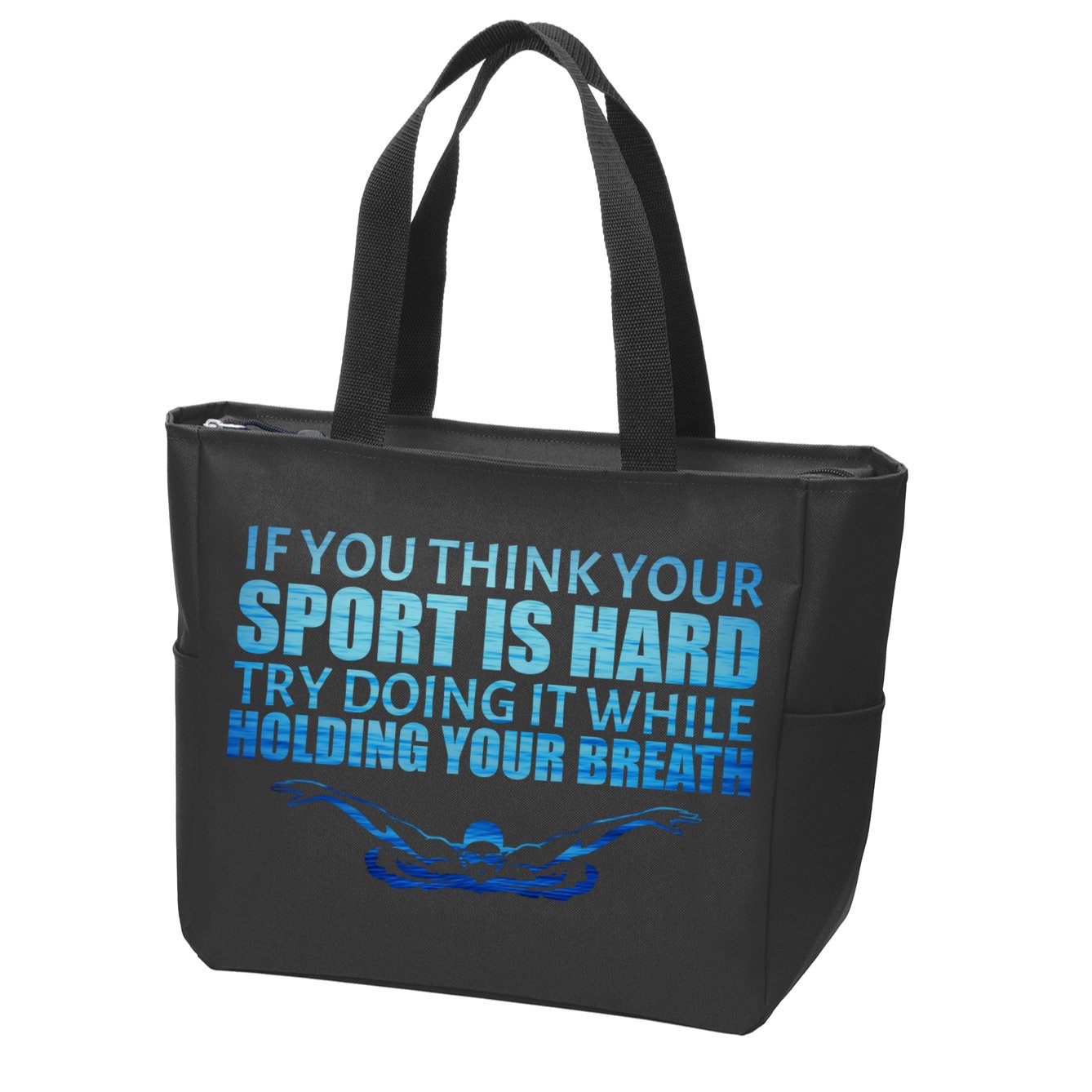 Swimming Is Hard Zip Tote Bag