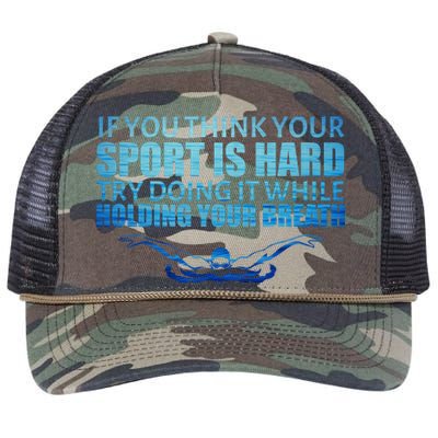 Swimming Is Hard Retro Rope Trucker Hat Cap