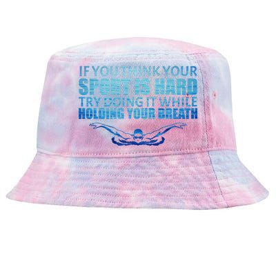 Swimming Is Hard Tie-Dyed Bucket Hat